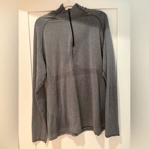 Lululemon men’s gray Quarter Zip hoodie Pullover Stretch XL athleisure gym